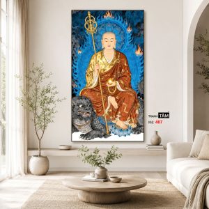 Địa Tạng Vương Bồ Tát | Tranh hộp đèn cao cấp | Mã tranh 467 | Tranh TÂM - Ảnh 4