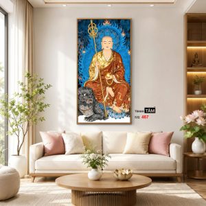 Địa Tạng Vương Bồ Tát | Tranh hộp đèn cao cấp | Mã tranh 467 | Tranh TÂM - Ảnh 3