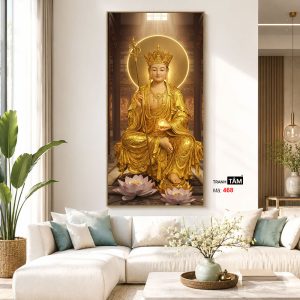 Địa Tạng Vương Bồ Tát | Tranh hộp đèn cao cấp | Mã tranh 468 | Tranh TÂM - Ảnh 5