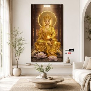 Địa Tạng Vương Bồ Tát | Tranh hộp đèn cao cấp | Mã tranh 468 | Tranh TÂM - Ảnh 4