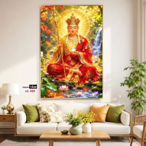 Alternative view of Địa Tạng Vương Bồ Tát | Tranh hộp đèn cao cấp | Mã tranh 469 | Tranh TÂM