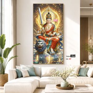 Văn Thù Sư Lợi Bồ Tát | Tranh hộp đèn cao cấp | Mã tranh 47 | Tranh TÂM - Ảnh 5