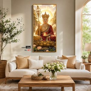 Alternative view of Địa Tạng Vương Bồ Tát | Tranh hộp đèn cao cấp | Mã tranh 471 | Tranh TÂM