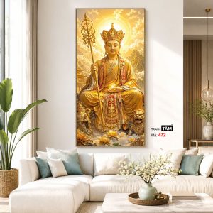 Địa Tạng Vương Bồ Tát | Tranh hộp đèn cao cấp | Mã tranh 472 | Tranh TÂM - Ảnh 5