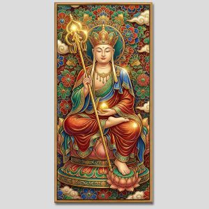 Địa Tạng Vương Bồ Tát | Tranh hộp đèn cao cấp | Mã tranh 473 | Tranh TÂM