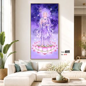 Địa Tạng Vương Bồ Tát | Tranh hộp đèn cao cấp | Mã tranh 474 | Tranh TÂM - Ảnh 5