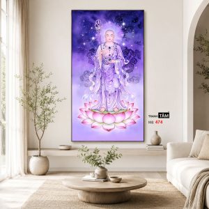 Địa Tạng Vương Bồ Tát | Tranh hộp đèn cao cấp | Mã tranh 474 | Tranh TÂM - Ảnh 4