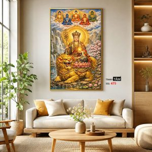 Địa Tạng Vương Bồ Tát | Tranh hộp đèn cao cấp | Mã tranh 475 | Tranh TÂM - Ảnh 3