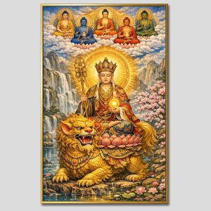 Địa Tạng Vương Bồ Tát | Tranh hộp đèn cao cấp | Mã tranh 475 | Tranh TÂM