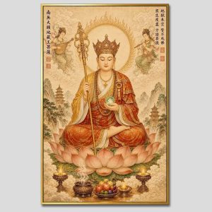 Địa Tạng Vương Bồ Tát | Tranh hộp đèn cao cấp | Mã tranh 476 | Tranh TÂM