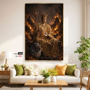Alternative view of Địa Tạng Vương Bồ Tát | Tranh hộp đèn cao cấp | Mã tranh 478 | Tranh TÂM
