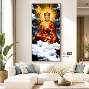 Địa Tạng Vương Bồ Tát | Tranh hộp đèn cao cấp | Mã tranh 479 | Tranh TÂM - Ảnh 5