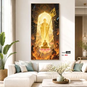 Địa Tạng Vương Bồ Tát | Tranh hộp đèn cao cấp | Mã tranh 480  | Tranh TÂM - Ảnh 5
