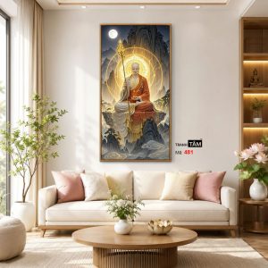 Địa Tạng Vương Bồ Tát | Tranh hộp đèn cao cấp | Mã tranh 481 | Tranh TÂM - Ảnh 3