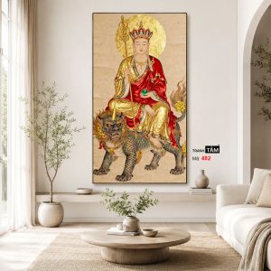 Địa Tạng Vương Bồ Tát | Tranh hộp đèn cao cấp | Mã tranh 482 | Tranh TÂM - Ảnh 4