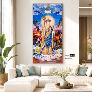 Địa Tạng Vương Bồ Tát | Tranh hộp đèn cao cấp | Mã tranh 483 | Tranh TÂM - Ảnh 5