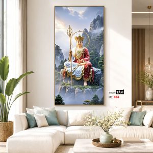 Địa Tạng Vương Bồ Tát | Tranh hộp đèn cao cấp | Mã tranh 484 | Tranh TÂM - Ảnh 5