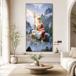 Địa Tạng Vương Bồ Tát | Tranh hộp đèn cao cấp | Mã tranh 484 | Tranh TÂM - Ảnh 4