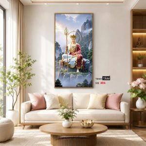 Địa Tạng Vương Bồ Tát | Tranh hộp đèn cao cấp | Mã tranh 484 | Tranh TÂM - Ảnh 3