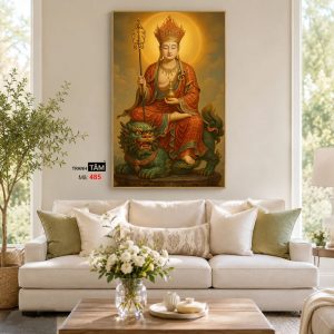 Địa Tạng Vương Bồ Tát | Tranh hộp đèn cao cấp | Mã tranh 485 | Tranh TÂM - Ảnh 4