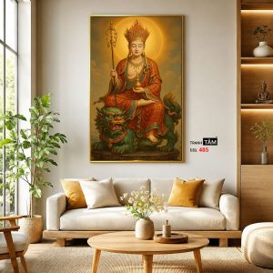 Địa Tạng Vương Bồ Tát | Tranh hộp đèn cao cấp | Mã tranh 485 | Tranh TÂM - Ảnh 3
