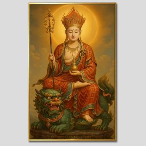 Địa Tạng Vương Bồ Tát | Tranh hộp đèn cao cấp | Mã tranh 485 | Tranh TÂM