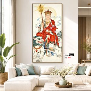Địa Tạng Vương Bồ Tát | Tranh hộp đèn cao cấp | Mã tranh 487 | Tranh TÂM - Ảnh 5