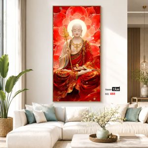 Địa Tạng Vương Bồ Tát | Tranh hộp đèn cao cấp | Mã tranh 488 | Tranh TÂM - Ảnh 5