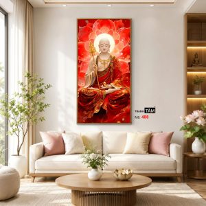 Địa Tạng Vương Bồ Tát | Tranh hộp đèn cao cấp | Mã tranh 488 | Tranh TÂM - Ảnh 3