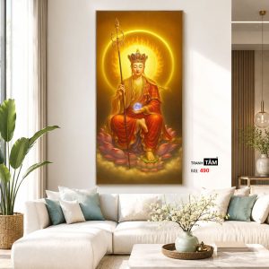 Địa Tạng Vương Bồ Tát | Tranh hộp đèn cao cấp | Mã tranh 490 | Tranh TÂM - Ảnh 5