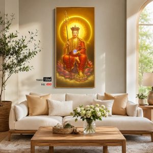 Alternative view of Địa Tạng Vương Bồ Tát | Tranh hộp đèn cao cấp | Mã tranh 490 | Tranh TÂM