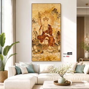 Địa Tạng Vương Bồ Tát | Tranh hộp đèn cao cấp | Mã tranh 492 | Tranh TÂM - Ảnh 5