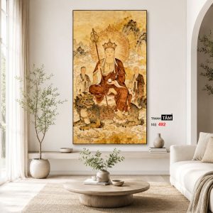 Địa Tạng Vương Bồ Tát | Tranh hộp đèn cao cấp | Mã tranh 492 | Tranh TÂM - Ảnh 4