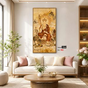 Địa Tạng Vương Bồ Tát | Tranh hộp đèn cao cấp | Mã tranh 492 | Tranh TÂM - Ảnh 3