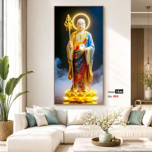 Địa Tạng Vương Bồ Tát | Tranh hộp đèn cao cấp | Mã tranh 494 | Tranh TÂM - Ảnh 5
