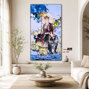 Địa Tạng Vương Bồ Tát | Tranh hộp đèn cao cấp | Mã tranh 495 | Tranh TÂM - Ảnh 4