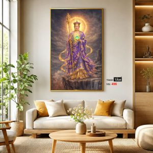 Địa Tạng Vương Bồ Tát | Tranh hộp đèn cao cấp | Mã tranh 496 | Tranh TÂM - Ảnh 3