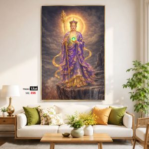 Alternative view of Địa Tạng Vương Bồ Tát | Tranh hộp đèn cao cấp | Mã tranh 496 | Tranh TÂM