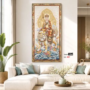 Địa Tạng Vương Bồ Tát | Tranh hộp đèn cao cấp | Mã tranh 497 | Tranh TÂM - Ảnh 5