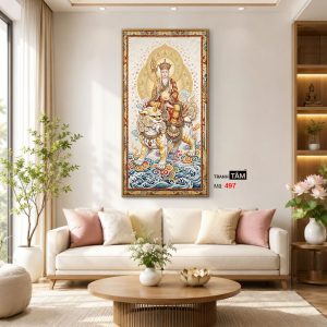 Địa Tạng Vương Bồ Tát | Tranh hộp đèn cao cấp | Mã tranh 497 | Tranh TÂM - Ảnh 3