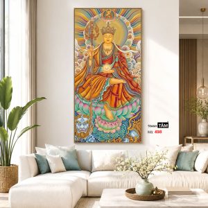 Địa Tạng Vương Bồ Tát | Tranh hộp đèn cao cấp | Mã tranh 498 | Tranh TÂM - Ảnh 5