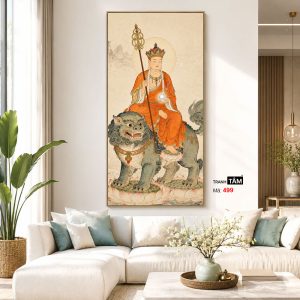 Địa Tạng Vương Bồ Tát | Tranh hộp đèn cao cấp | Mã tranh 499 | Tranh TÂM - Ảnh 5