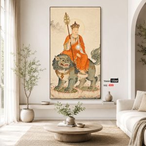 Địa Tạng Vương Bồ Tát | Tranh hộp đèn cao cấp | Mã tranh 499 | Tranh TÂM - Ảnh 4