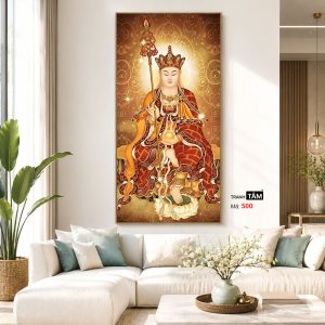 Địa Tạng Vương Bồ Tát | Tranh hộp đèn cao cấp | Mã tranh 500 | Tranh TÂM - Ảnh 5