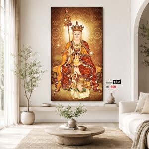 Địa Tạng Vương Bồ Tát | Tranh hộp đèn cao cấp | Mã tranh 500 | Tranh TÂM - Ảnh 4