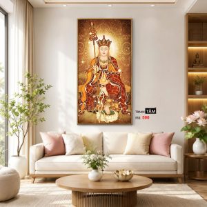 Địa Tạng Vương Bồ Tát | Tranh hộp đèn cao cấp | Mã tranh 500 | Tranh TÂM - Ảnh 3
