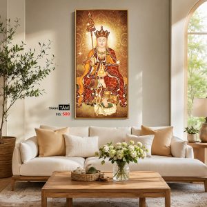 Alternative view of Địa Tạng Vương Bồ Tát | Tranh hộp đèn cao cấp | Mã tranh 500 | Tranh TÂM