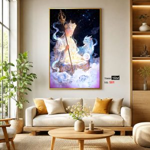 Địa Tạng Vương Bồ Tát | Tranh hộp đèn cao cấp | Mã tranh 501 | Tranh TÂM - Ảnh 3