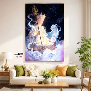 Alternative view of Địa Tạng Vương Bồ Tát | Tranh hộp đèn cao cấp | Mã tranh 501 | Tranh TÂM