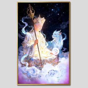 Địa Tạng Vương Bồ Tát | Tranh hộp đèn cao cấp | Mã tranh 501 | Tranh TÂM